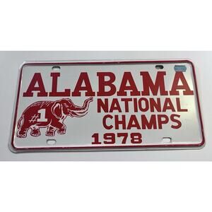 Vintage NOS Alabama National Champs License Plate 1978 University Of Alabama
